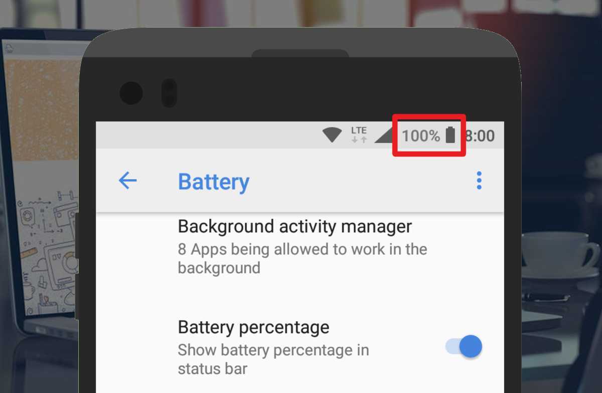 Display Battery-Percentage on Android