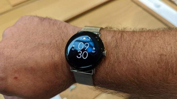 Wearing the Google Pixel Watch at the hands-on